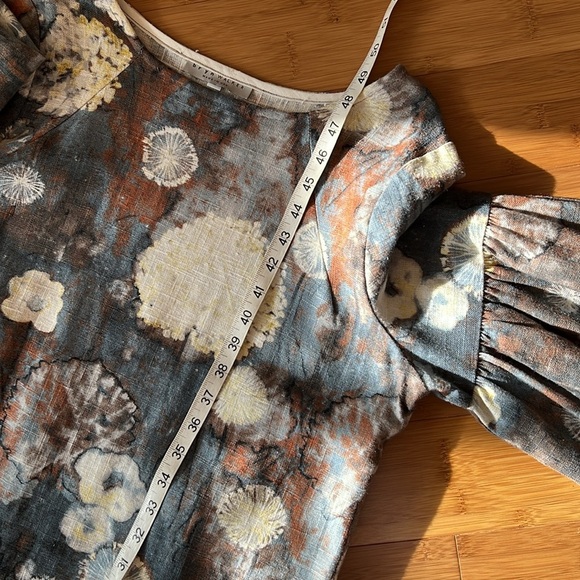 Bryn Walker 100% Linen Lagenlook long midi mustard yellow dress Size Sz small - Picture 7 of 9